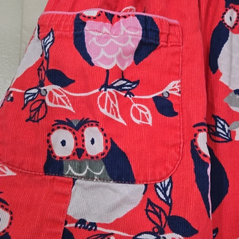 Mini Boden Owl Print Corduroy Girls Skirt Size 6-7 Years